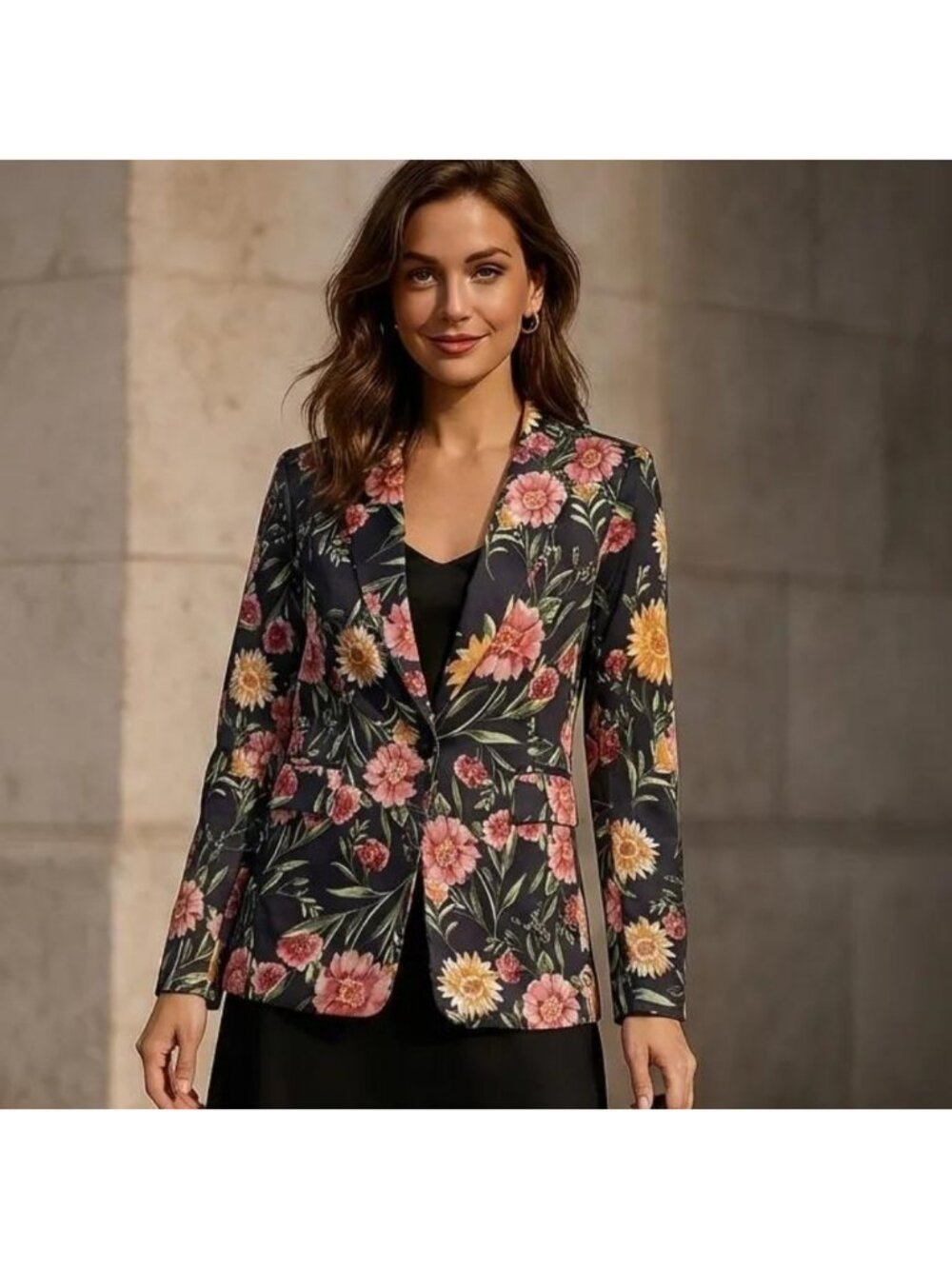 Olivaceous Floral Blazer Black Plus Size NWT - Picture 3 of 13
